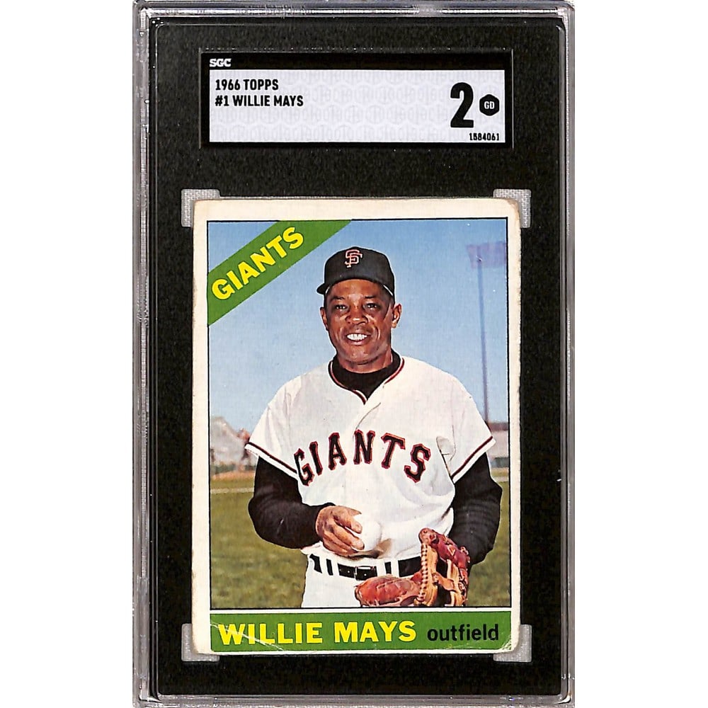 1966 Topps Willie Mays Sgc 2: 1966 Topps Willie Mays Sgc 2