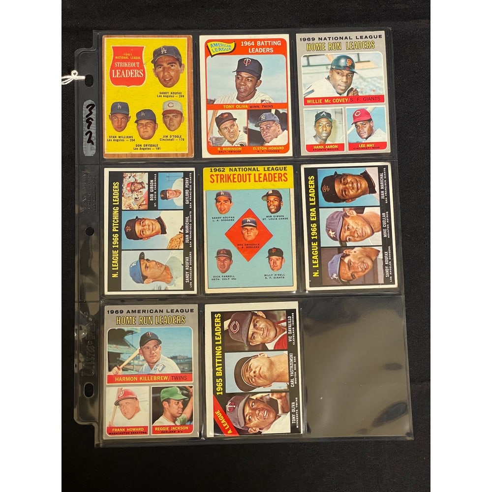 (8) 1960's-70's Baseball Leader Cards (1 of 2)