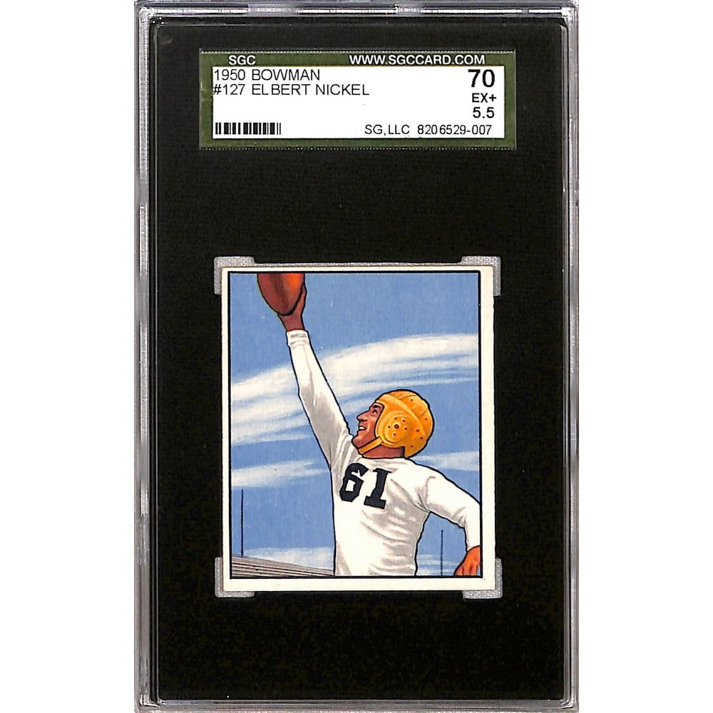 1950 Bowman Football Elbert Nickel Sgc 5.5: 1950 Bowman Football Elbert Nickel Sgc 5.5