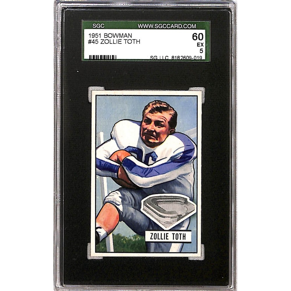 1951 Bowman Football Zollie Toth Sgc 5: 1951 Bowman Football Zollie Toth Sgc 5