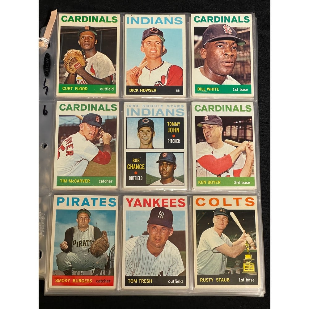 (108) 1964 Topps Baseball Crease Free Cards: (108) 1964 Topps Baseball Crease Free Cards