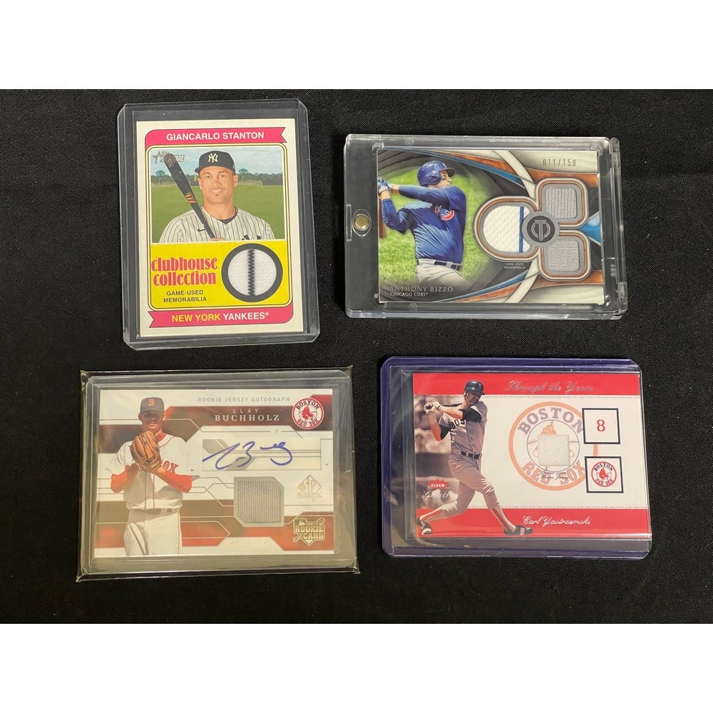 (4) Baseball Game Used Numbered Cards (1 of 2)