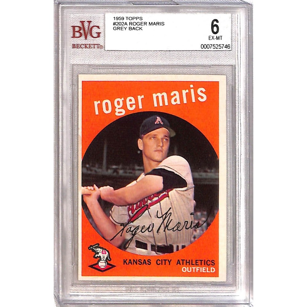 1959 Topps Roger Maris Grey Back Bvg 6: 1959 Topps Roger Maris Grey Back Bvg 6