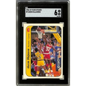1986 Fleer Sticker Akeem Olajuwon Sgc 6