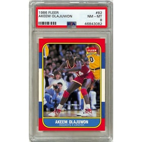 1986 Fleer Akeem Olajuwon Rookie Psa 8
