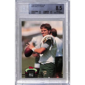 1992 Stadium Club Brett Favre Rookie Bgs 8.5