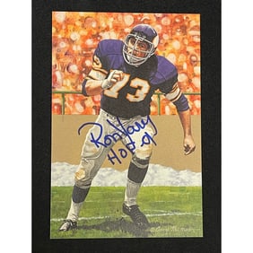 Ron Yary Signed Goal Line Art Card Jsa Coa