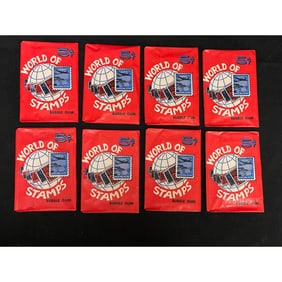 (8) Unopened Packs Of 1965 Donruss World Stamps