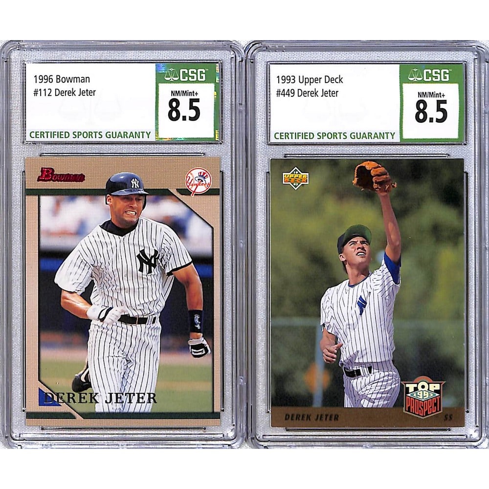(2) Graded Derek Jeter Rookie Cards 1993-96 (1 of 2)