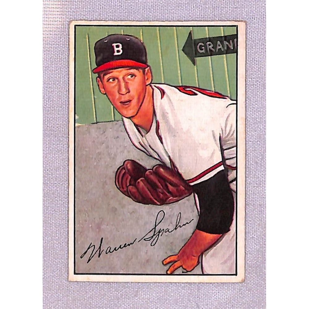 1952 Bowman Baseball Crease Free Hof Warren Spahn (1 of 2)
