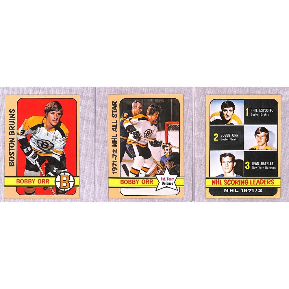 (3) 1972-73 Topps Hockey Hi Grade Bobby Orr Cards (1 of 2)