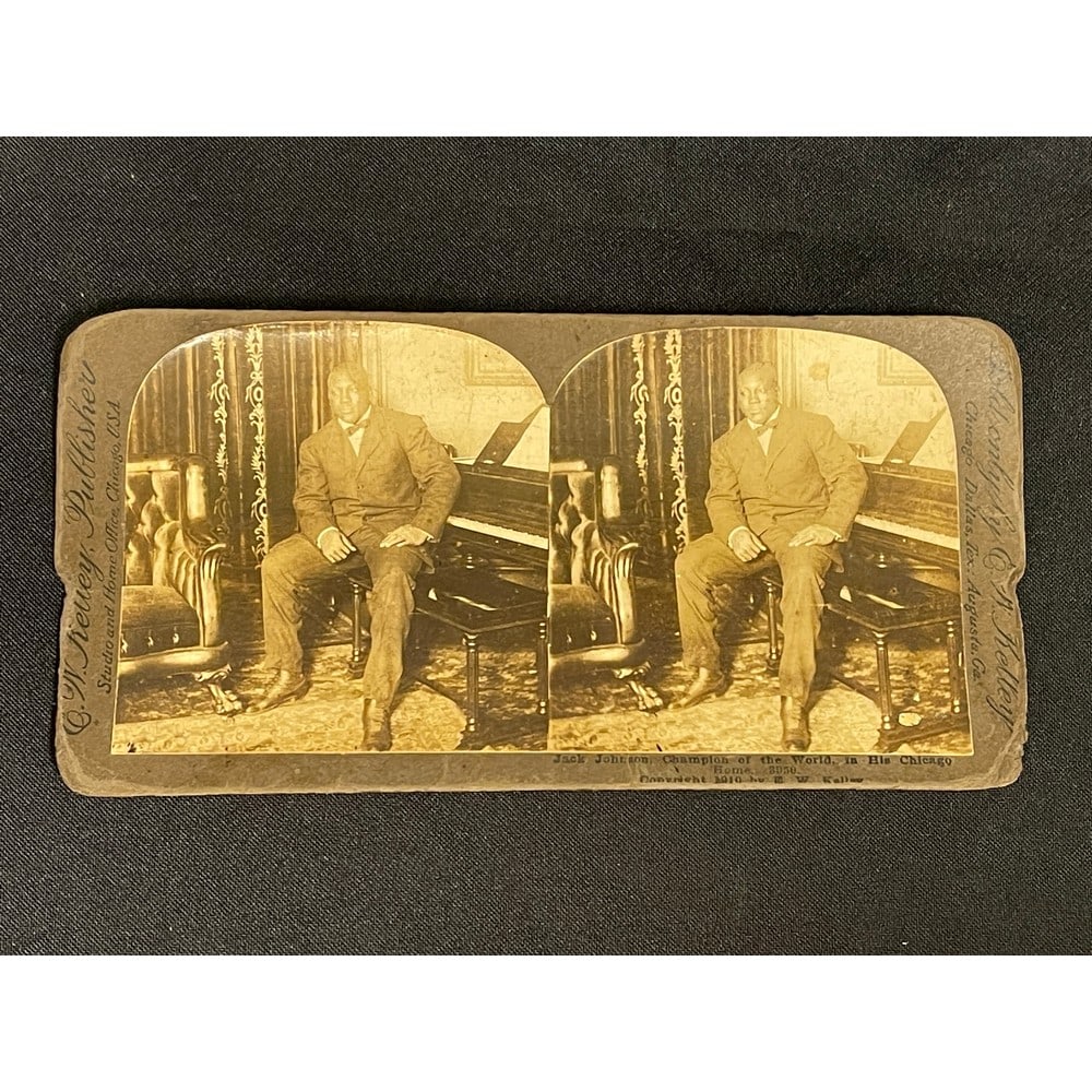 1910 Jack Johnson Stereoview Champion Boxer: 1910 Jack Johnson Stereoview Champion Boxer