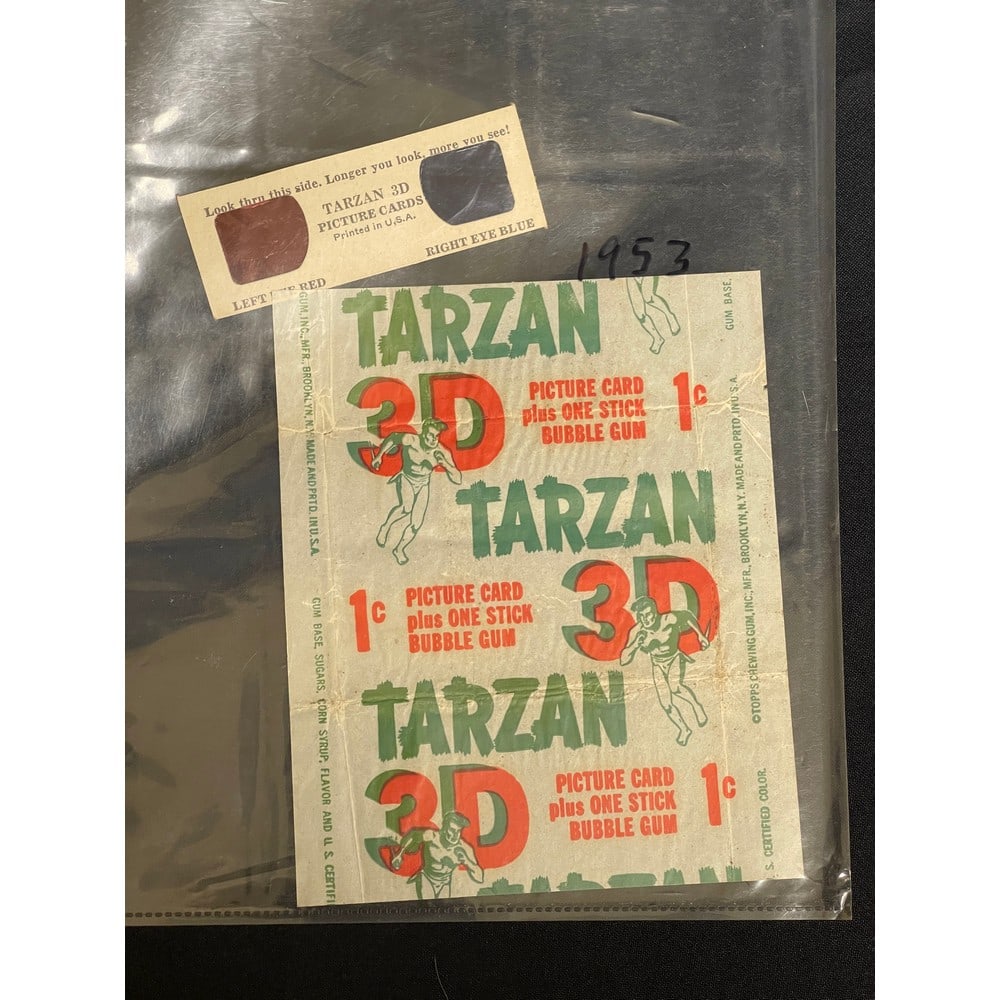 (4) 1953 Tarzan Card Lot With Wrapper/viewer (1 of 3)