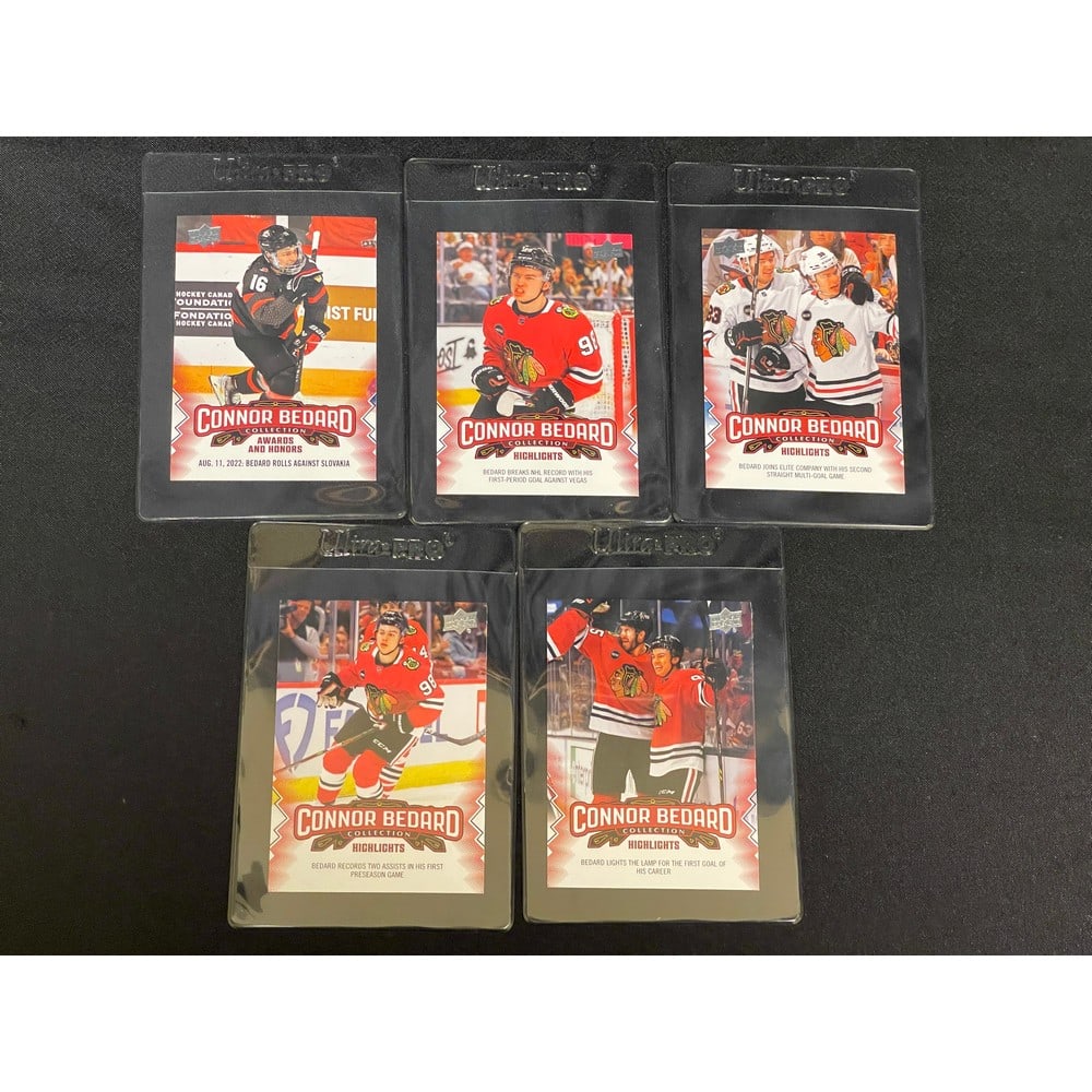 (5) Connor Bedard Rookie Cards: (5) Connor Bedard Rookie Cards