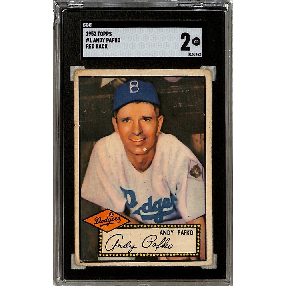 1952 Topps Andy Pafko #1 Red Back Sgc 2 (1 of 2)