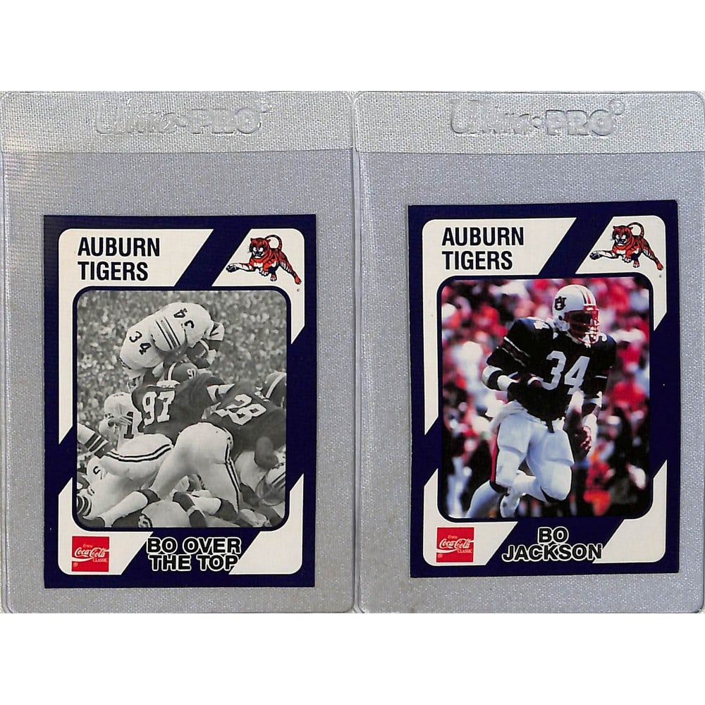 (2) Bo Jackson Auburn Football Cards: (2) Bo Jackson Auburn Football Cards