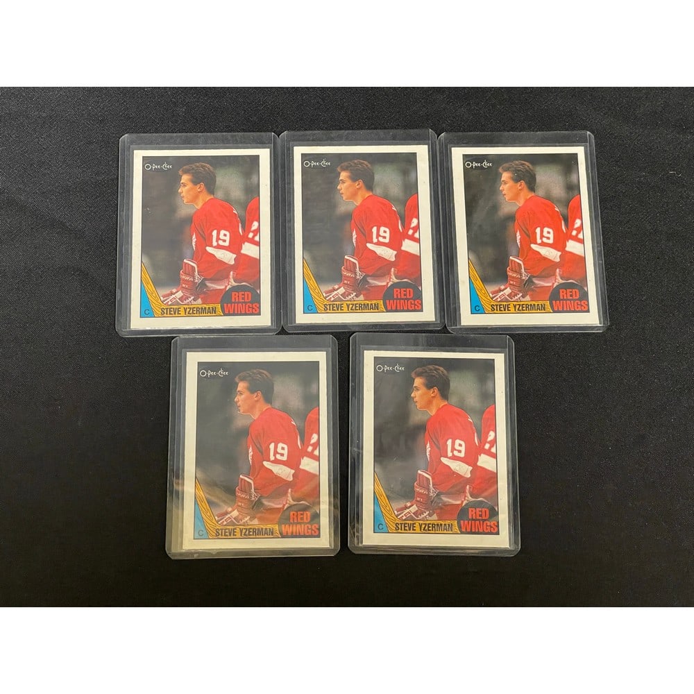 (5) 1987 Steve Yzerman Cards: (5) 1987 Steve Yzerman Cards