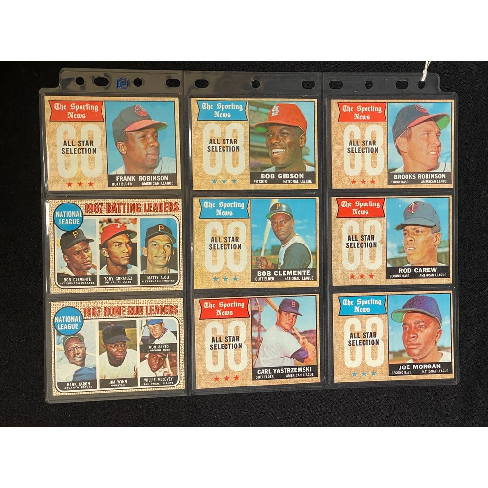 (9) 1968 Topps Baseball Stars/hof (1 of 2)