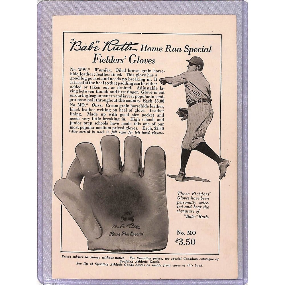 1927 Spalding Babe Ruth Glove Ad Page: 1927 Spalding Babe Ruth Glove Ad Page