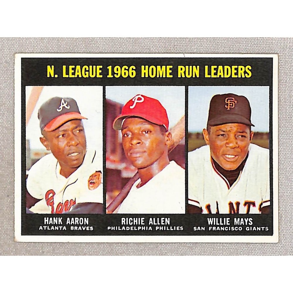 1967 Topps Nl Leaders Mays/aaron Crease Free: 1967 Topps Nl Leaders Mays/aaron Crease Free