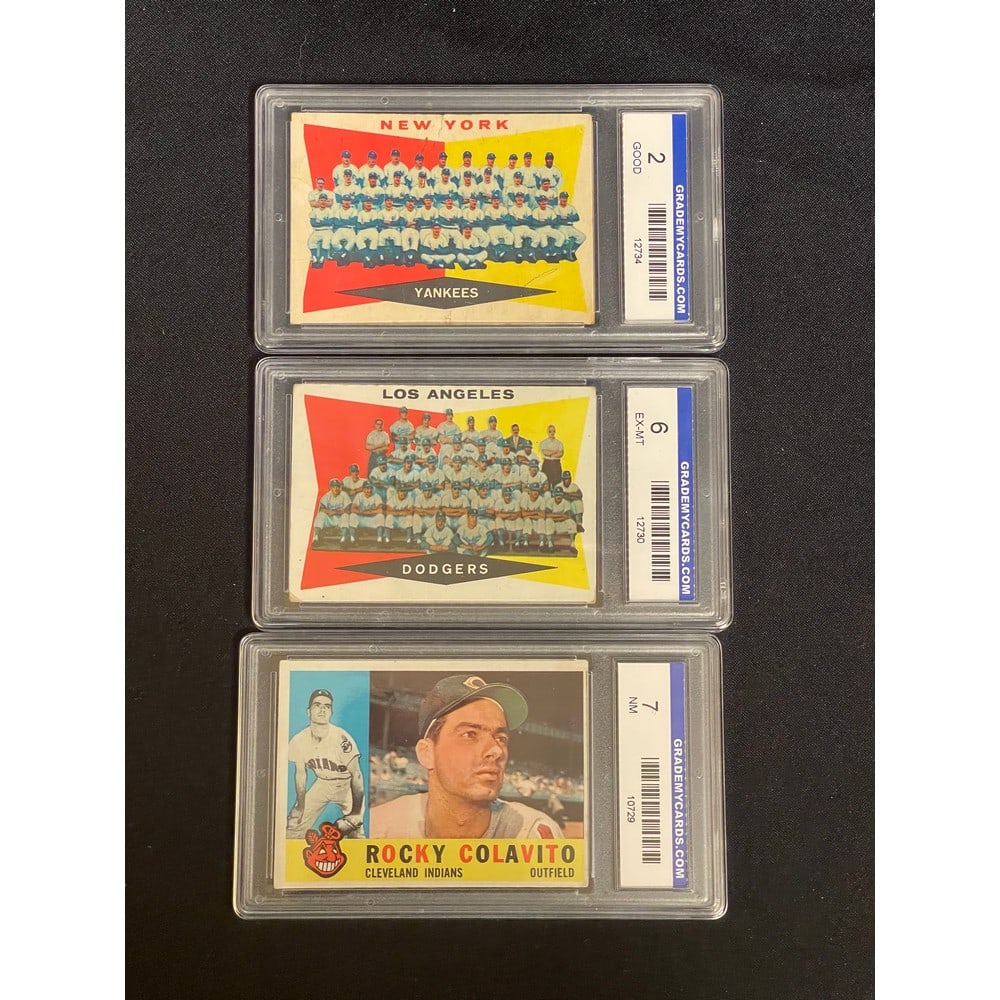 (6) 1950's-60's Graded Baseball Cards (1 of 4)