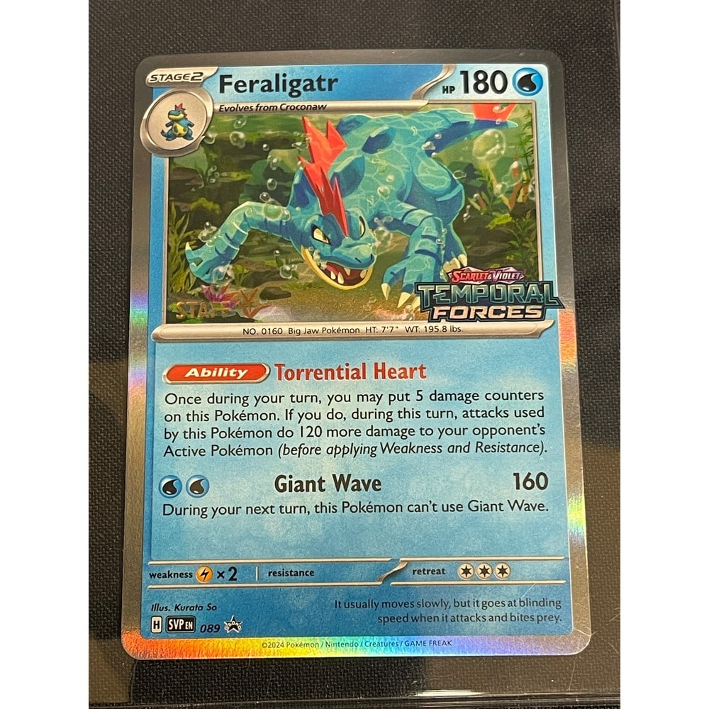 Pokemon Feraligatr Staff Card Nice Shape (1 of 2)