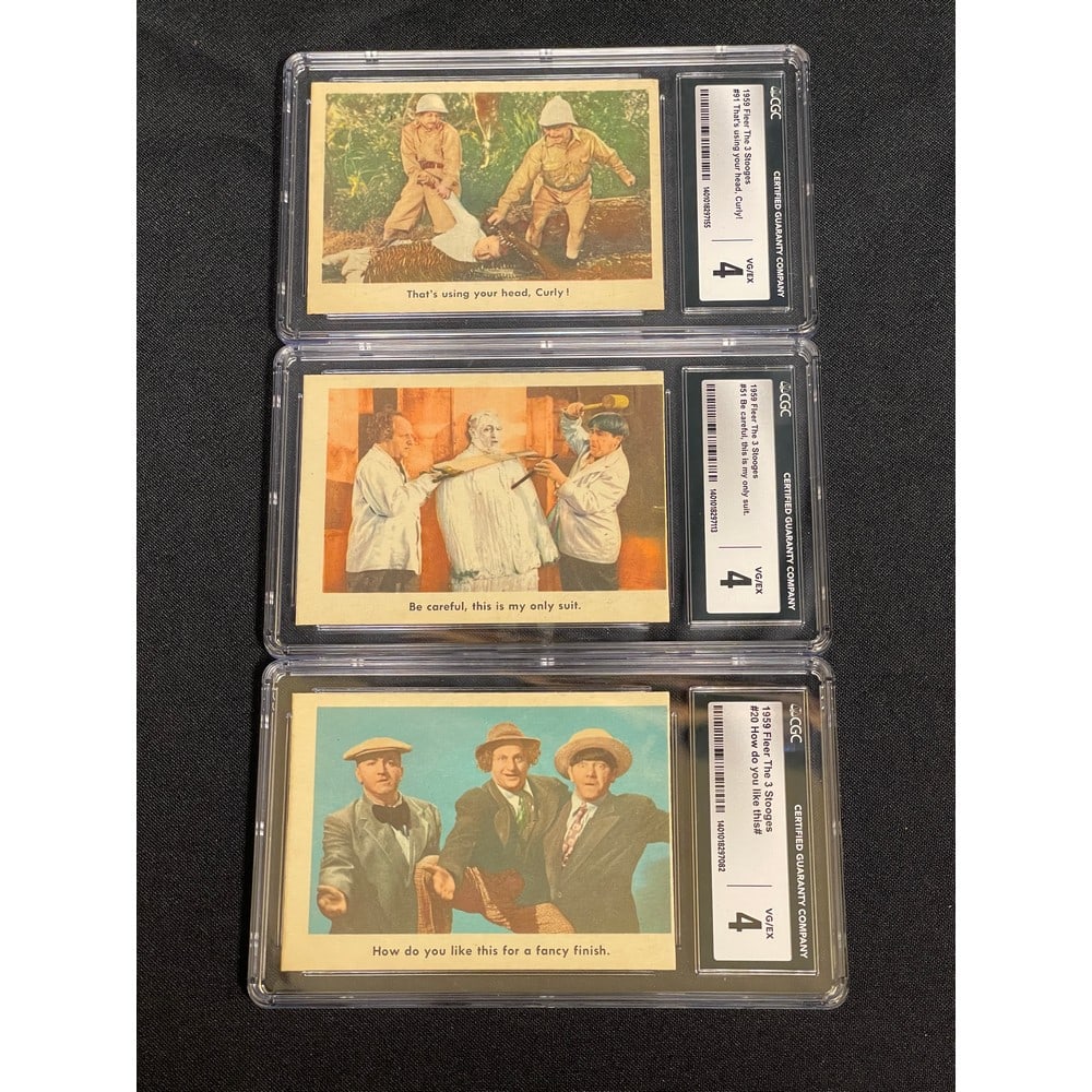 (5) Cgc Graded 4 1959 Fleer Three Stooges Cards (1 of 4)