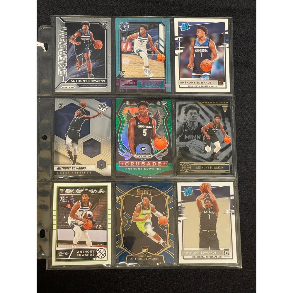 (9) Different Hi Grade Anthony Edwards Rookies (1 of 2)