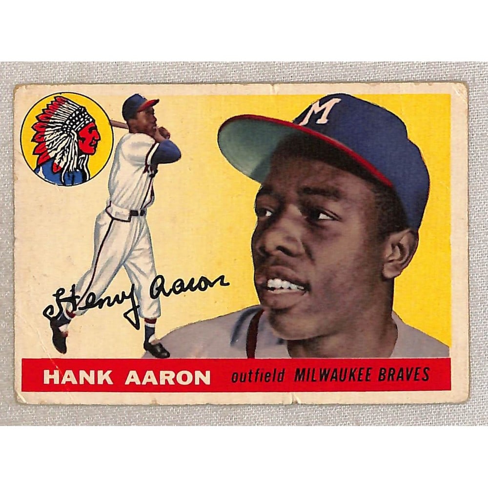 1955 Topps Hank Aaron Creased (1 of 2)