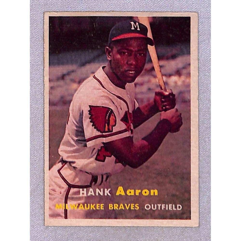 1957 Topps Crease Free Hank Aaron Card (1 of 2)