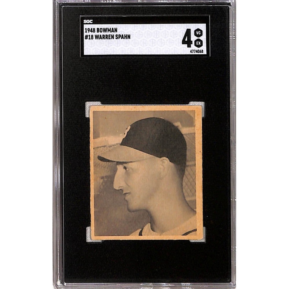 1948 Bowman Warren Spahn Rookie Sgc 4 (1 of 2)