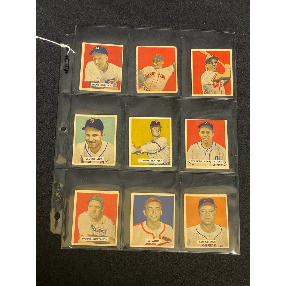 (9) 1949 Bowman Baseball Cards (1 of 2)