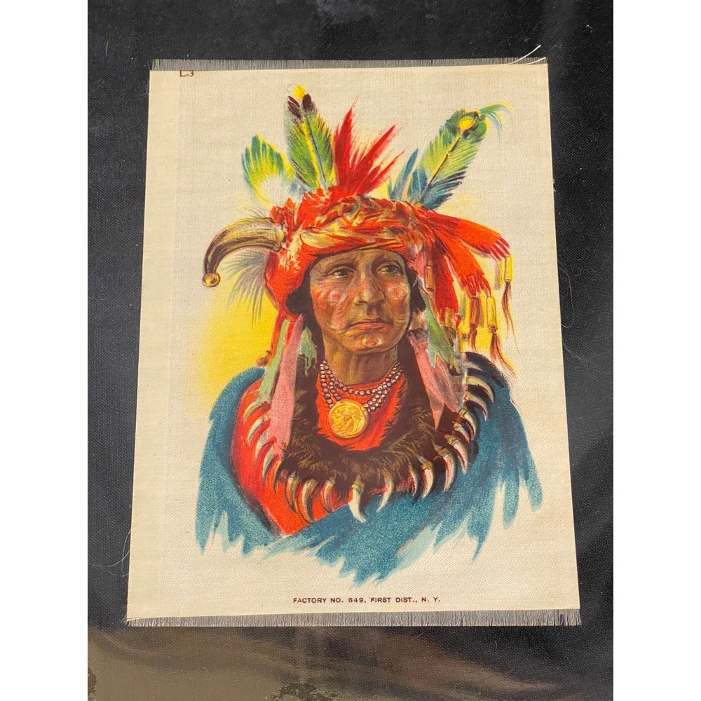 Circa 1900 Native American Silk Large Size 7x5 (1 of 2)