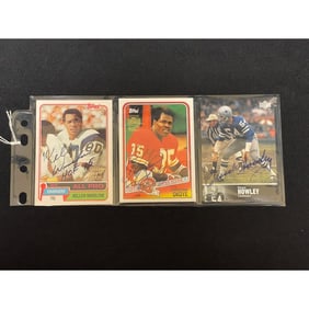 (3) Autographed Football Cards