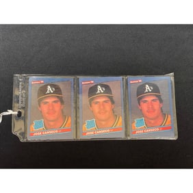 (3) 1986 Donruss Jose Canseco Rookies