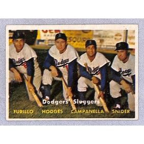 1957 Topps #400 Dodgers Sluggers W/ Duke Snider