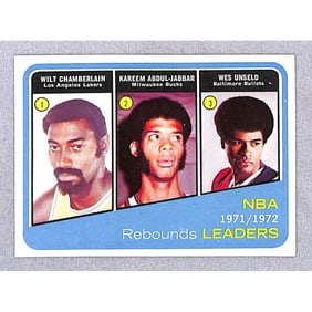1972 Topps Nba Rebounds Leaders W/ Wilt