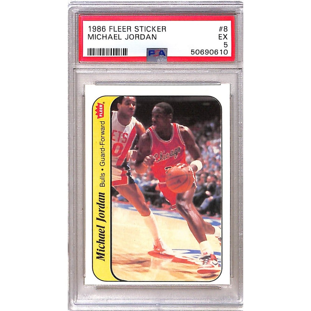 1986 Fleer Michael Jordan Rc Sticker Psa 5 (1 of 2)