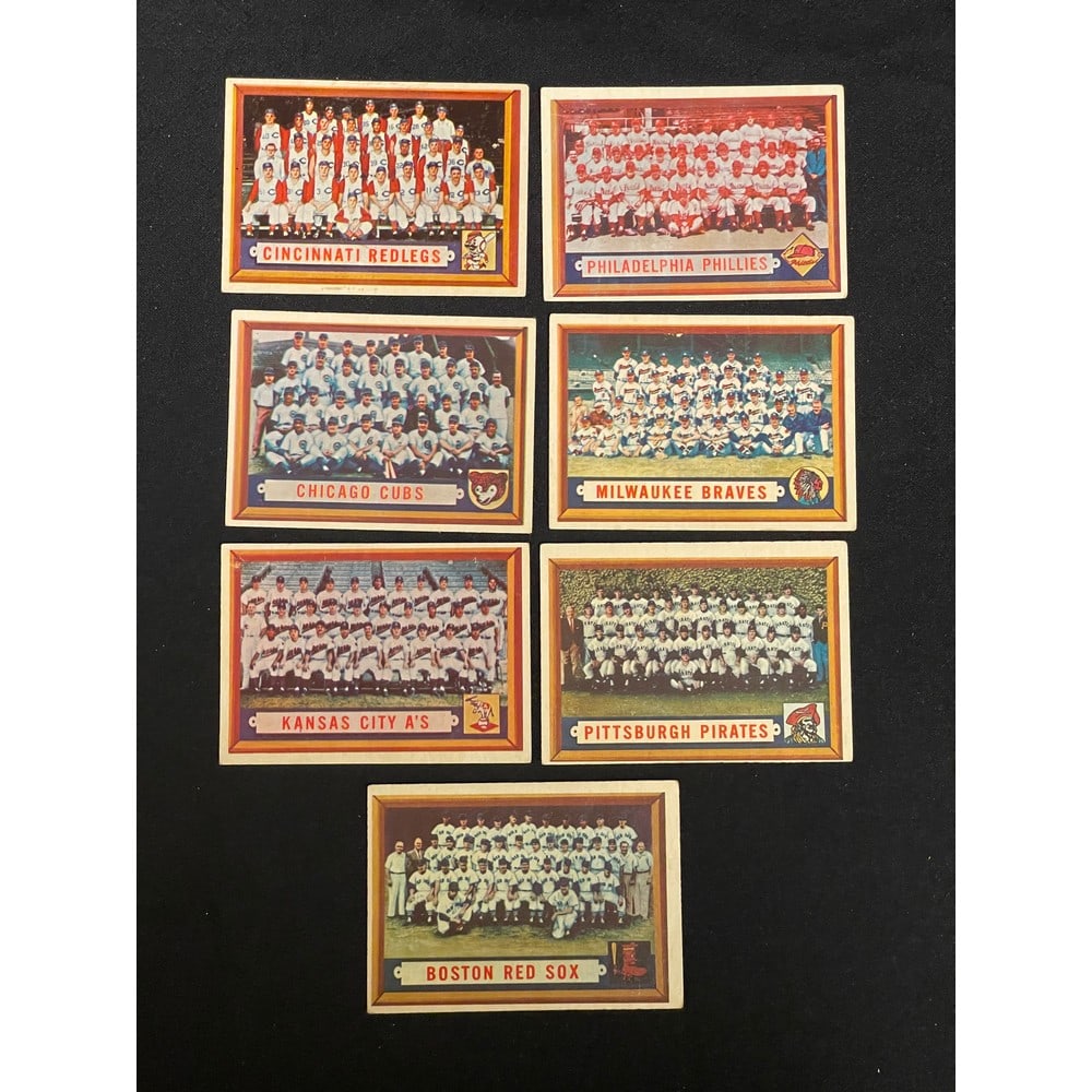 1957 Topps Baseball Team Card Lot (7) (1 of 2)