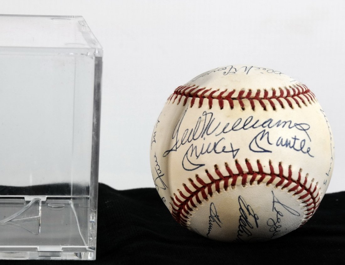 500 Homerun Club signed baseball with Ted Williams,: 500 Homerun Club signed baseball with Ted Williams, Mickey Mantle, Eddie Mathews, Harmon Killebrew, Hank Aaron, Willie Mays, WIllie McCovey, Frank Robinson, Mike Schmidt, Ernie Banks, and more