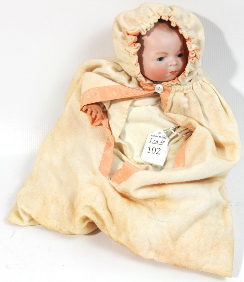 Grace Storey Putnam Bye-Lo Baby Bisque Head baby Do: Grace Storey Putnam Bye-Lo Baby Bisque Head baby Doll with blue sleep eyes, cloth body, original clothes