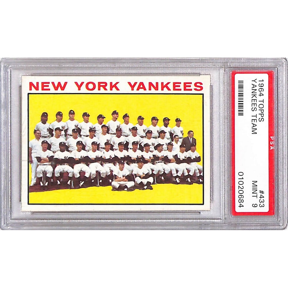 1964 Topps Yankees Team Card Psa 9: 1964 Topps Yankees Team Card Psa 9