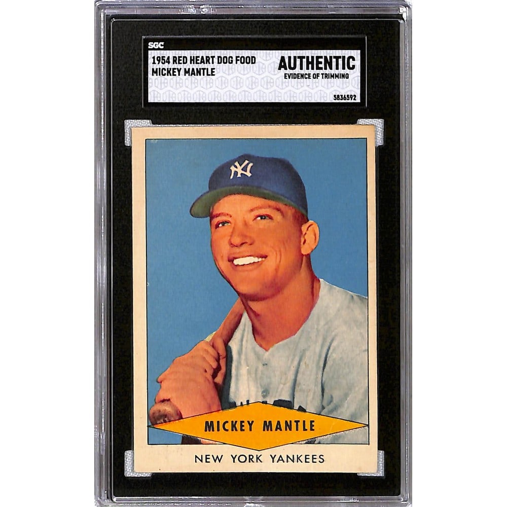 1954 Red Heart Dog Food Mickey Mantle Sgc Authen (1 of 2)