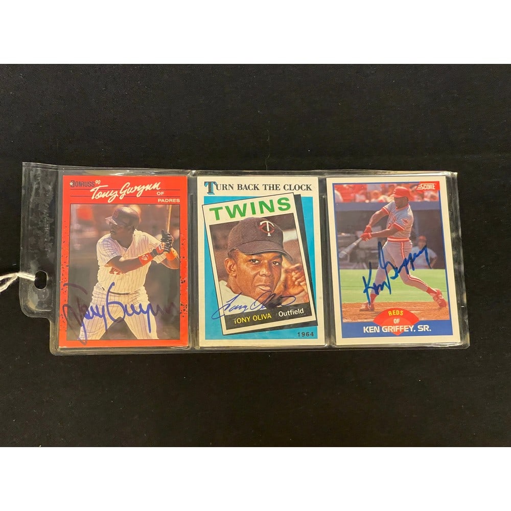 (3) Vintage Autographed Baseball Cards (1 of 2)