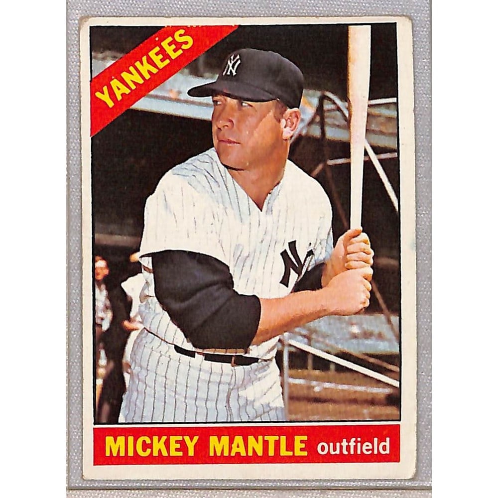 1966 Topps Mickey Mantle Vg: Crease Free