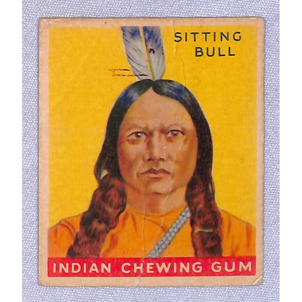 1933 Indian Gum Sitting Bull Creased: 1933 Indian Gum Sitting Bull Creased