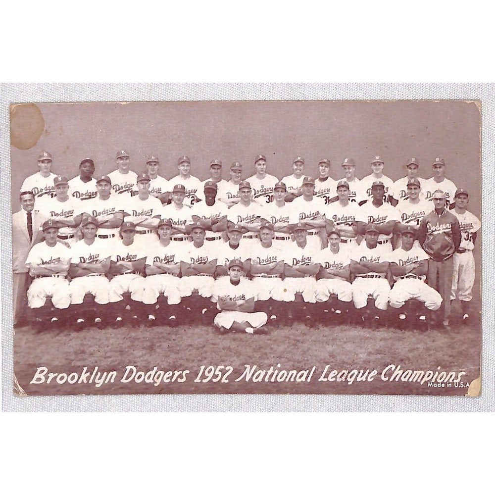 1952 Brooklyn Dodgers Exhibit Card (1 of 2)