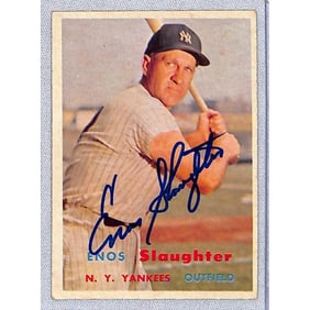 1957 Topps Enos Slaughter Signed Card
