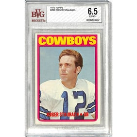 1972 Topps Roger Staubach Rookie Bvg 6.5