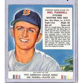 1953 Red Man With Tab Mel Parnell